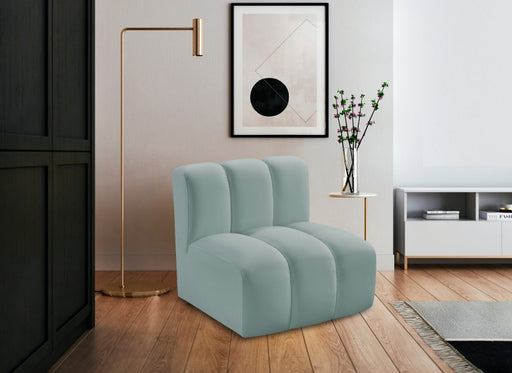 Meridian Furniture - Arc Vegan Leather Modular Chair in Mint Green - 101Mint-ST - GreatFurnitureDeal