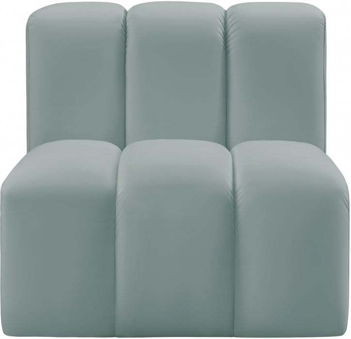Meridian Furniture - Arc Vegan Leather Modular Chair in Mint Green - 101Mint-ST - GreatFurnitureDeal