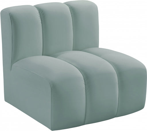 Meridian Furniture - Arc Vegan Leather Modular Chair in Mint Green - 101Mint-ST - GreatFurnitureDeal