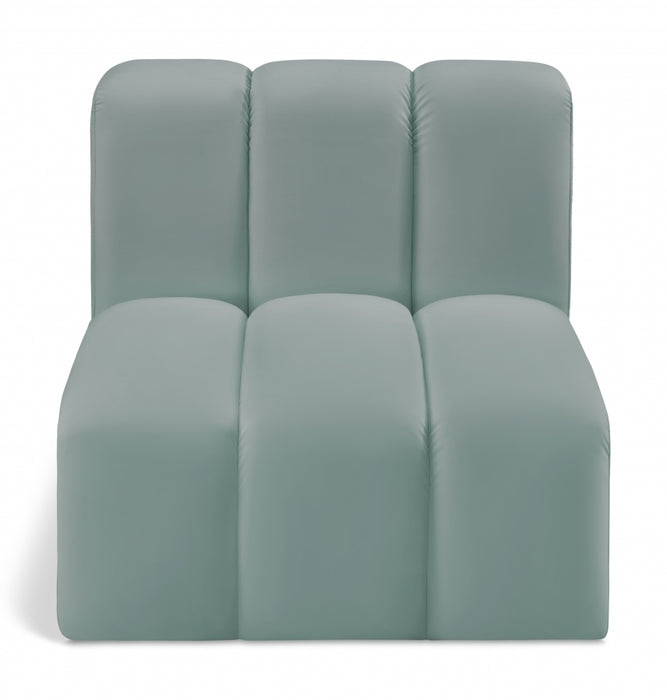 Meridian Furniture - Arc Vegan Leather Modular Chair in Mint Green - 101Mint-ST - GreatFurnitureDeal