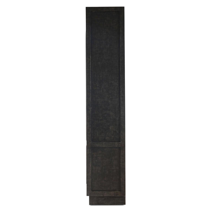 Bramble - Vannes 2 Door Display Cabinet w/ Glass Shelves in Vintage Black w/ Straw Wash Interior - 28193VGB-STW--LDT