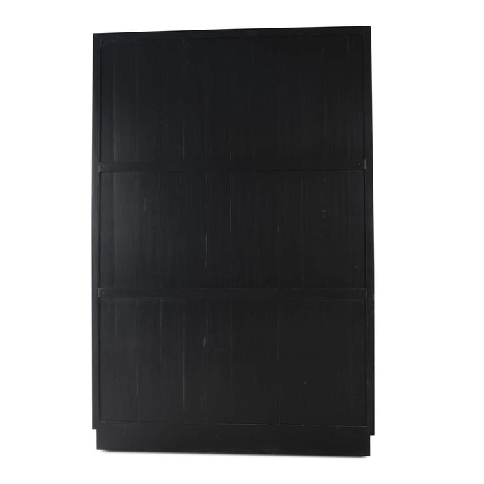 Bramble - Vannes 2 Door Display Cabinet w/ Glass Shelves in Vintage Black w/ Straw Wash Interior - 28193VGB-STW--LDT