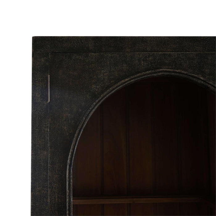 Bramble - Vannes 2 Door Display Cabinet w/ Glass Shelves in Vintage Black w/ Straw Wash Interior - 28193VGB-STW--LDT