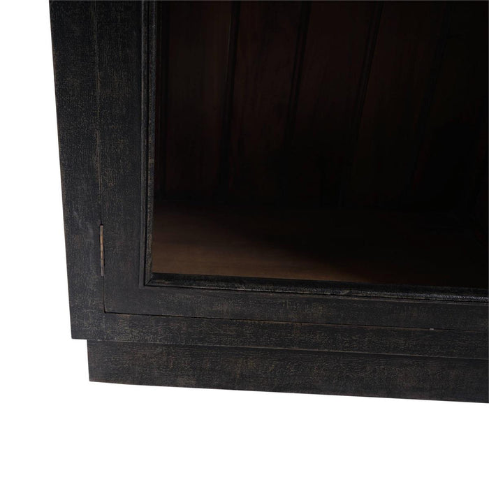 Bramble - Vannes 2 Door Display Cabinet w/ Glass Shelves in Vintage Black w/ Straw Wash Interior - 28193VGB-STW--LDT