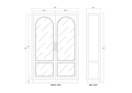 Bramble - Vannes 2 Door Display Cabinet w/ Glass Shelves - BR-28193 - GreatFurnitureDeal