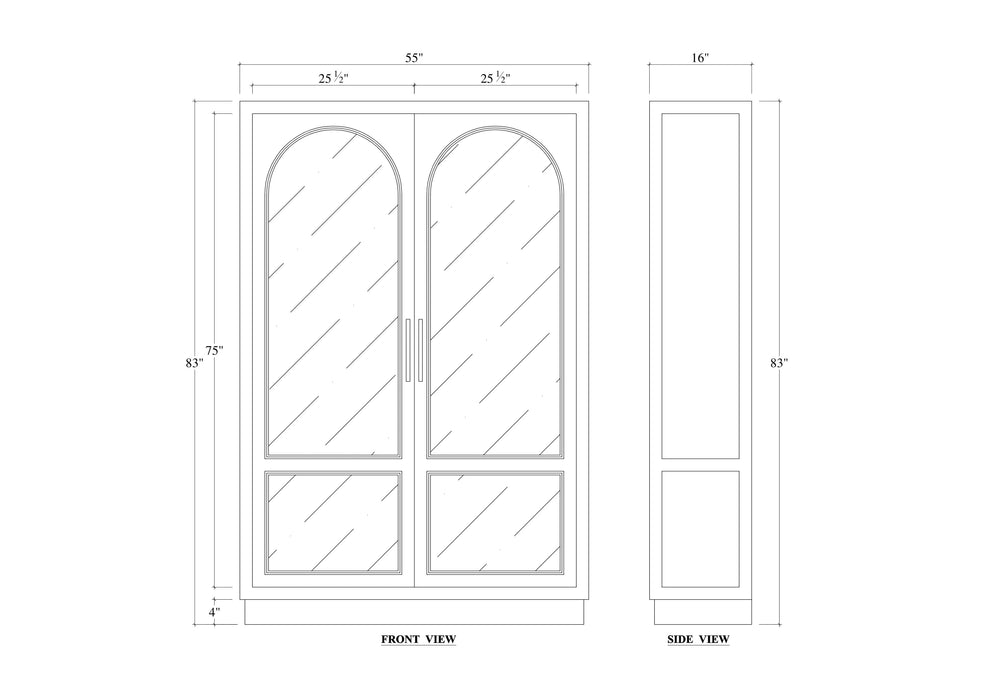 Bramble - Vannes 2 Door Display Cabinet w/ Glass Shelves - BR-28193 - GreatFurnitureDeal