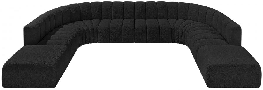 Meridian Furniture - Arc Vegan Leather 10 Piece Sectional in Black - 102Black-S10A - GreatFurnitureDeal