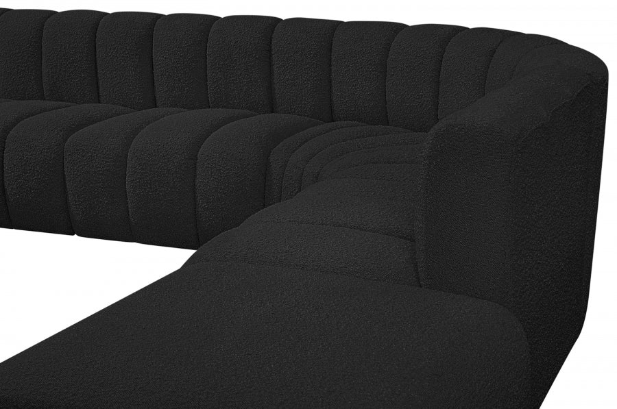 Meridian Furniture - Arc Vegan Leather 10 Piece Sectional in Black - 102Black-S10A - GreatFurnitureDeal