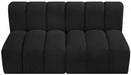 Meridian Furniture - Arc Vegan Leather Modular Sofa in Black - 102Black-S2A - GreatFurnitureDeal