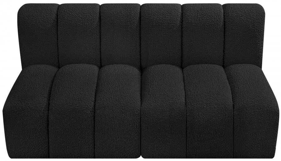 Meridian Furniture - Arc Vegan Leather Modular Sofa in Black - 102Black-S2A - GreatFurnitureDeal