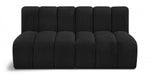 Meridian Furniture - Arc Vegan Leather Modular Sofa in Black - 102Black-S2A - GreatFurnitureDeal