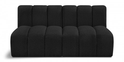 Meridian Furniture - Arc Vegan Leather Modular Sofa in Black - 102Black-S2A - GreatFurnitureDeal