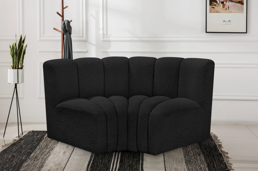 Meridian Furniture - Arc Vegan Leather Modular Sofa in Black - 102Black-S2B - GreatFurnitureDeal