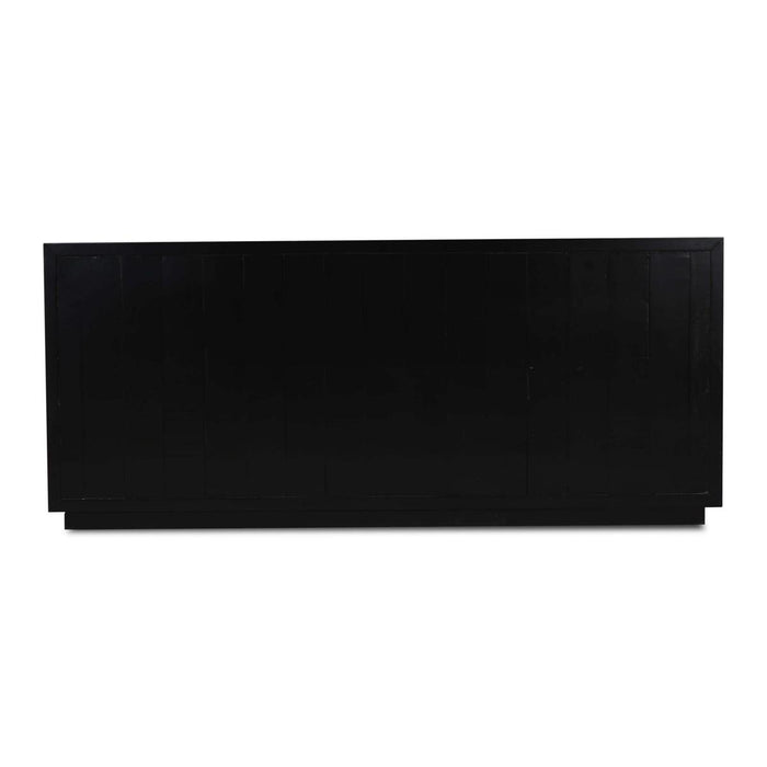 Bramble - Vannes 4 Door Sideboard w/ Glass Shelves in Vintage Black w/ Straw Wash Interior - 28199VGB-STW--LDT