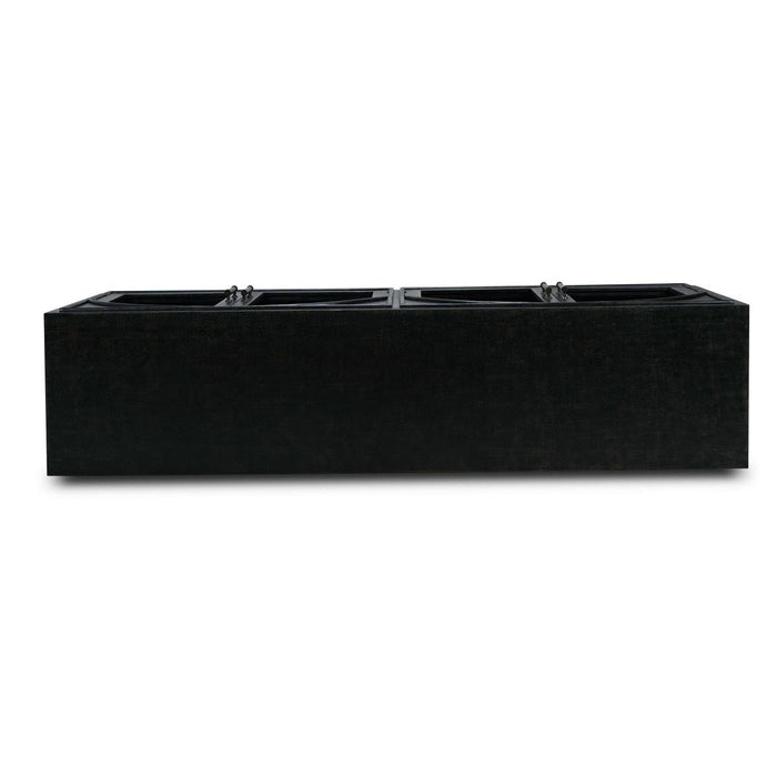 Bramble - Vannes 4 Door Sideboard w/ Glass Shelves in Vintage Black w/ Straw Wash Interior - 28199VGB-STW--LDT