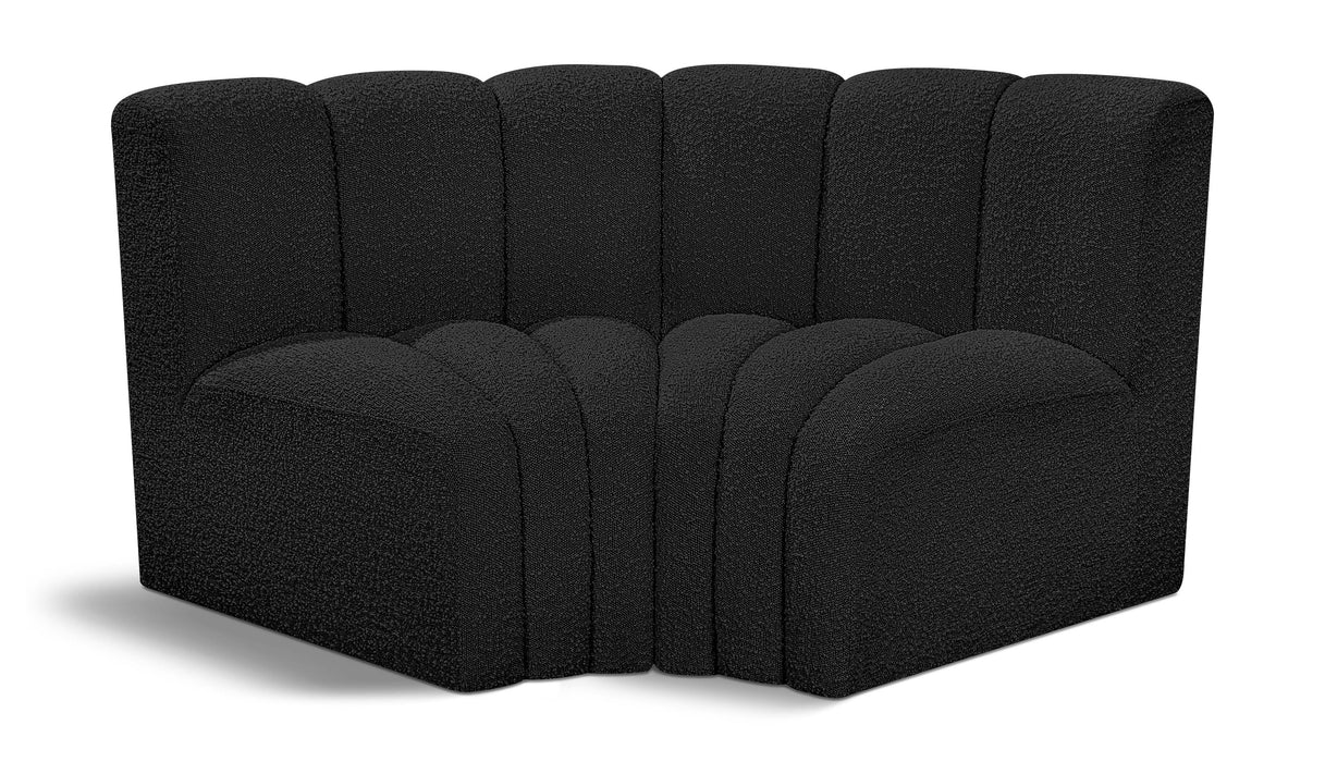 Meridian Furniture - Arc Vegan Leather Modular Sofa in Black - 102Black-S2B - GreatFurnitureDeal