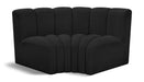 Meridian Furniture - Arc Vegan Leather Modular Sofa in Black - 102Black-S2B - GreatFurnitureDeal