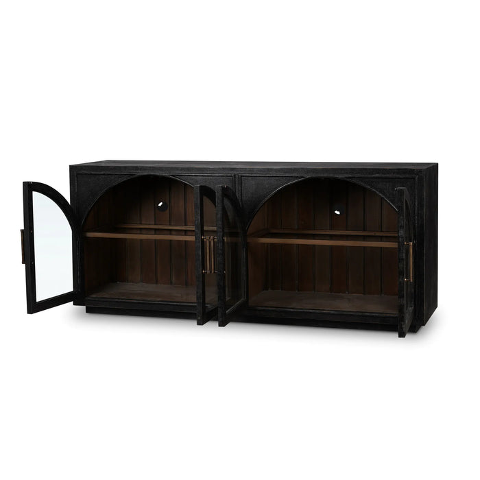 Bramble - Vannes 4 Door Sideboard w/ Glass Shelves - BR-28199 - GreatFurnitureDeal
