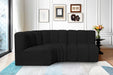 Meridian Furniture - Arc Vegan Leather Modular Sofa in Black - 102Black-S3A - GreatFurnitureDeal