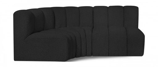 Meridian Furniture - Arc Vegan Leather Modular Sofa in Black - 102Black-S3A - GreatFurnitureDeal