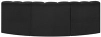 Meridian Furniture - Arc Vegan Leather Modular Sofa in Black - 102Black-S3B - GreatFurnitureDeal