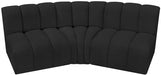 Meridian Furniture - Arc Vegan Leather Modular Sofa in Black - 102Black-S3B - GreatFurnitureDeal