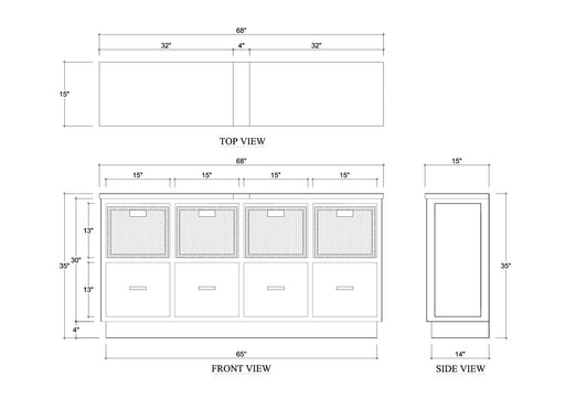 Bramble - Dakota Storage Unit w/ Drawers & Rattan Baskets - BR-28201 - GreatFurnitureDeal