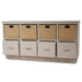 Bramble - Dakota Storage Unit w/ Drawers & Rattan Natural Baskets in Putty - BR-28201PUT-RNAT--LDT - GreatFurnitureDeal