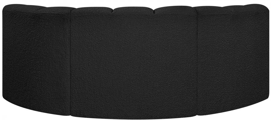 Meridian Furniture - Arc Vegan Leather Modular Sofa in Black - 102Black-S3C - GreatFurnitureDeal