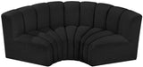 Meridian Furniture - Arc Vegan Leather Modular Sofa in Black - 102Black-S3C - GreatFurnitureDeal