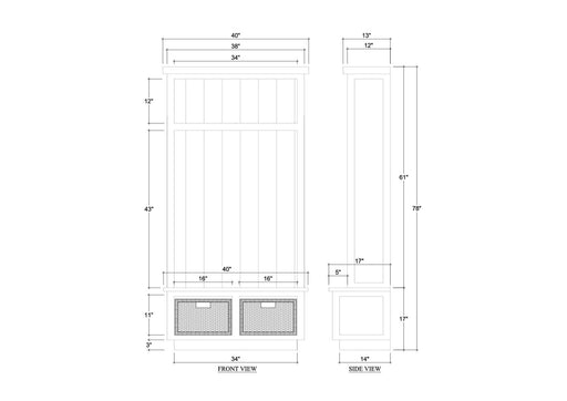 Bramble - Dakota Hallstand w/ Rattan Storage Baskets - BR-28202 - GreatFurnitureDeal