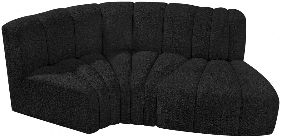 Meridian Furniture - Arc Vegan Leather Modular Sofa in Black - 102Black-S3D - GreatFurnitureDeal