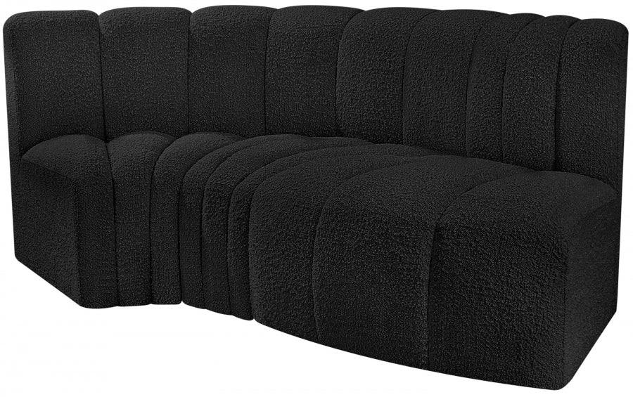 Meridian Furniture - Arc Vegan Leather Modular Sofa in Black - 102Black-S3D - GreatFurnitureDeal