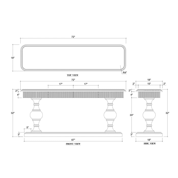 Bramble - Kraton 2 Drawer Pedestal Console Table in Fruitwood - 28203FRW----- - GreatFurnitureDeal
