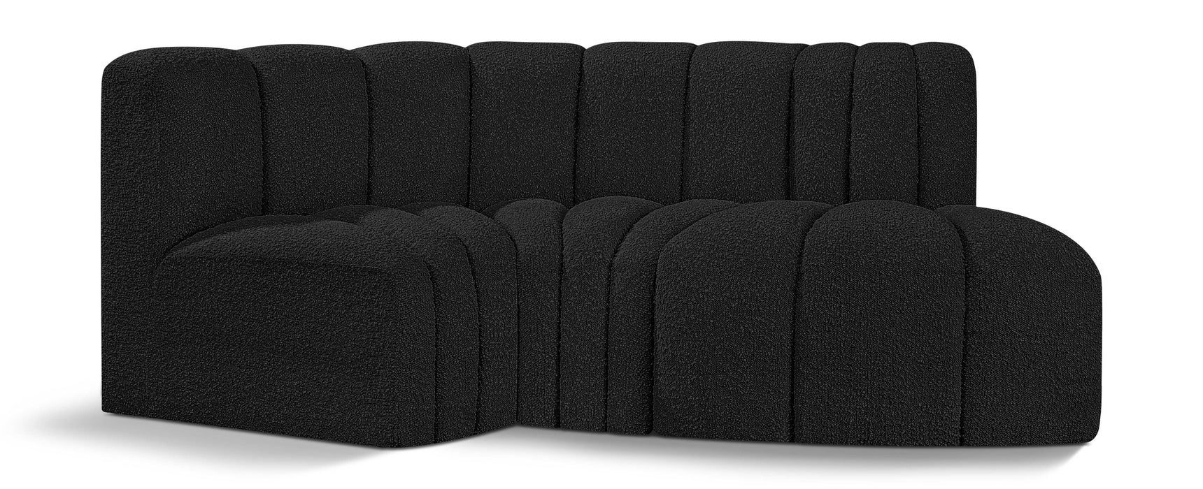 Meridian Furniture - Arc Vegan Leather Modular Sofa in Black - 102Black-S3D - GreatFurnitureDeal