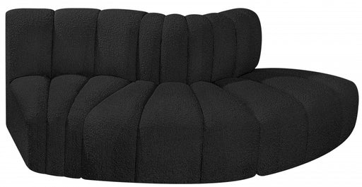 Meridian Furniture - Arc Vegan Leather Modular Sofa in Black - 102Black-S3E - GreatFurnitureDeal