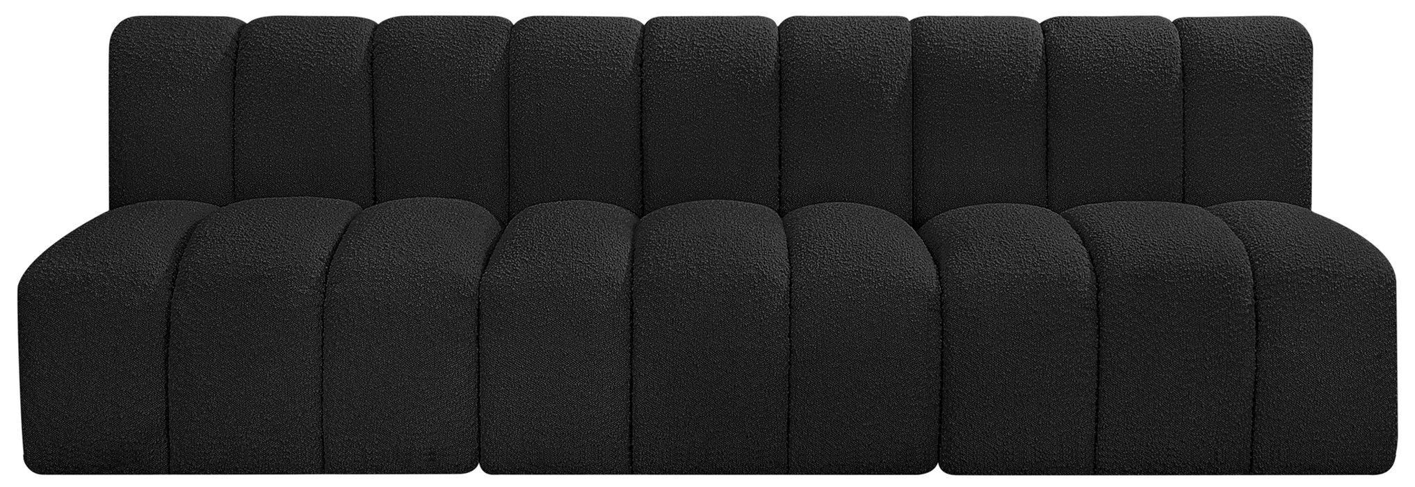 Meridian Furniture - Arc Vegan Leather Modular Sofa in Black - 102Black-S3F - GreatFurnitureDeal