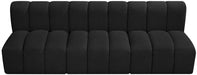 Meridian Furniture - Arc Vegan Leather Modular Sofa in Black - 102Black-S3F - GreatFurnitureDeal