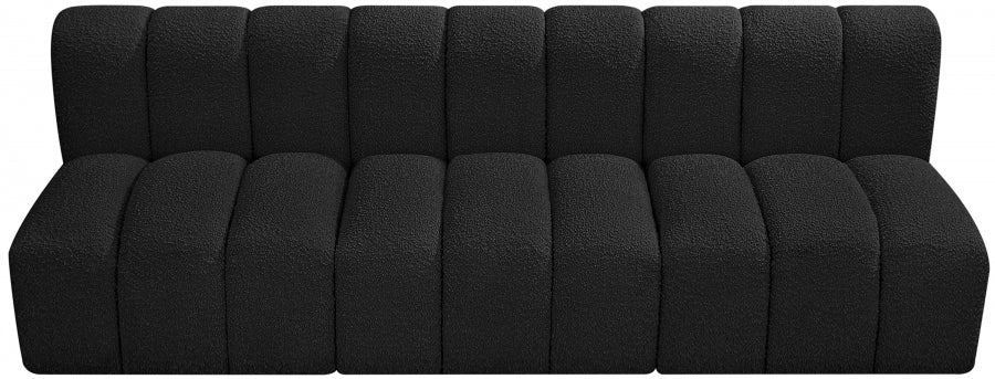 Meridian Furniture - Arc Vegan Leather Modular Sofa in Black - 102Black-S3F - GreatFurnitureDeal