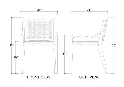 Bramble - Milano Dining Chair w/ Upholstered Seat & Rattan Back (Set of 2) - BR-28206 - GreatFurnitureDeal