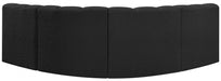 Meridian Furniture - Arc Vegan Leather 4 Piece Modular Sectional in Black - 102Black-S4B - GreatFurnitureDeal