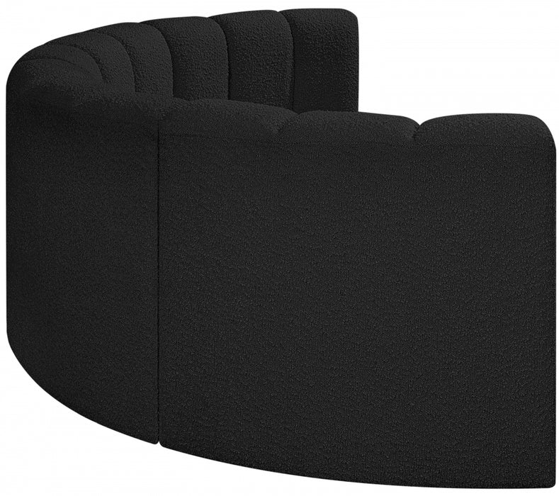 Meridian Furniture - Arc Vegan Leather 4 Piece Modular Sectional in Black - 102Black-S4C - GreatFurnitureDeal