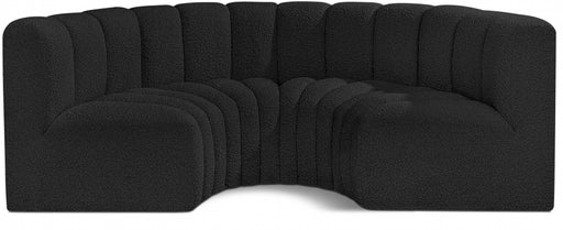 Meridian Furniture - Arc Vegan Leather 4 Piece Modular Sectional in Black - 102Black-S4C - GreatFurnitureDeal