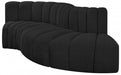 Meridian Furniture - Arc Vegan Leather 4 Piece Modular Sectional in Black - 102Black-S4D - GreatFurnitureDeal