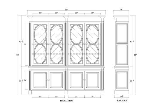 Bramble - Fiona 2 Piece Display Cabinet w/ Glass Shelves in Vintage Cream, Westin White - US-WS-28209VTC-WSW--- - GreatFurnitureDeal
