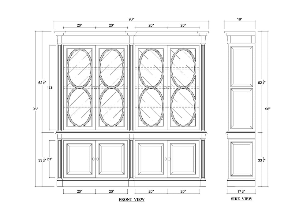 Bramble - Fiona 2 Piece Display Cabinet w/ Glass Shelves in Vintage Cream, Westin White - US-WS-28209VTC-WSW--- - GreatFurnitureDeal