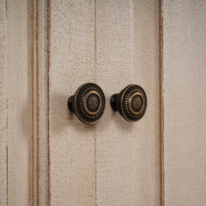 Bramble - Fiona 2 Piece Display Cabinet w/ Glass Shelves in Vintage Cream, Westin White - US-WS-28209VTC-WSW--- - GreatFurnitureDeal