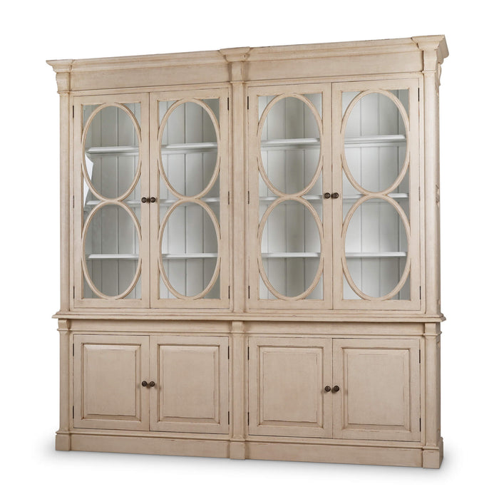 Bramble - Fiona 2 Piece Display Cabinet w/ Glass Shelves in Vintage Cream, Westin White - US-WS-28209VTC-WSW--- - GreatFurnitureDeal