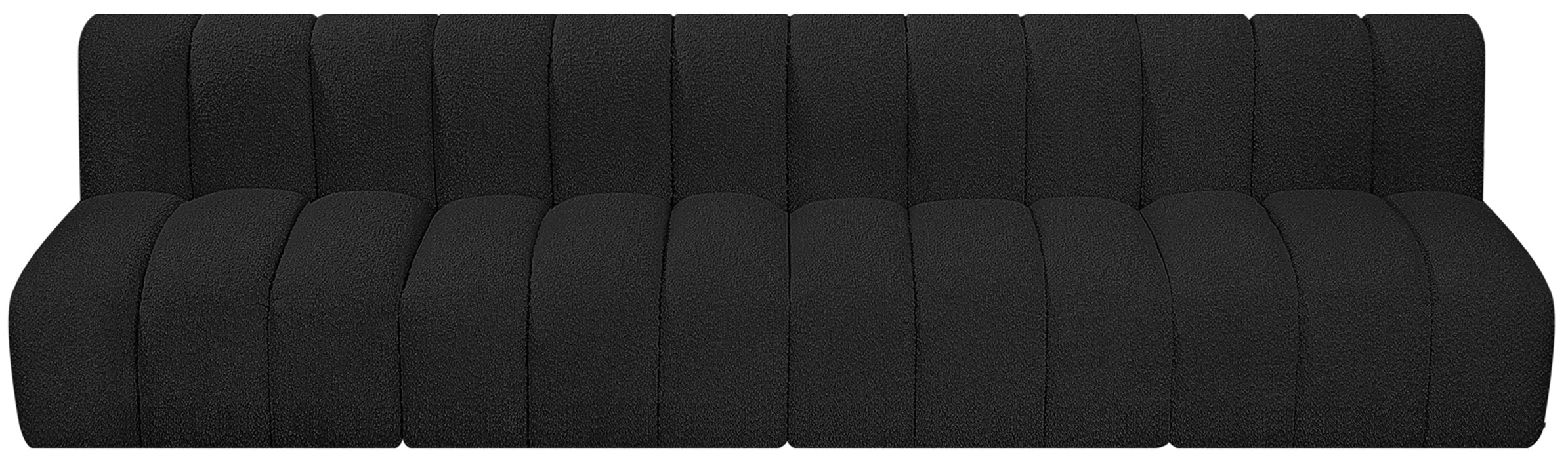 Meridian Furniture - Arc Vegan Leather 4 Piece Modular Sectional in Black - 102Black-S4E - GreatFurnitureDeal