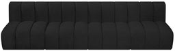 Meridian Furniture - Arc Vegan Leather 4 Piece Modular Sectional in Black - 102Black-S4E - GreatFurnitureDeal